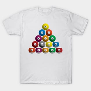 Billiards Pool Balls Racked Set T-Shirt